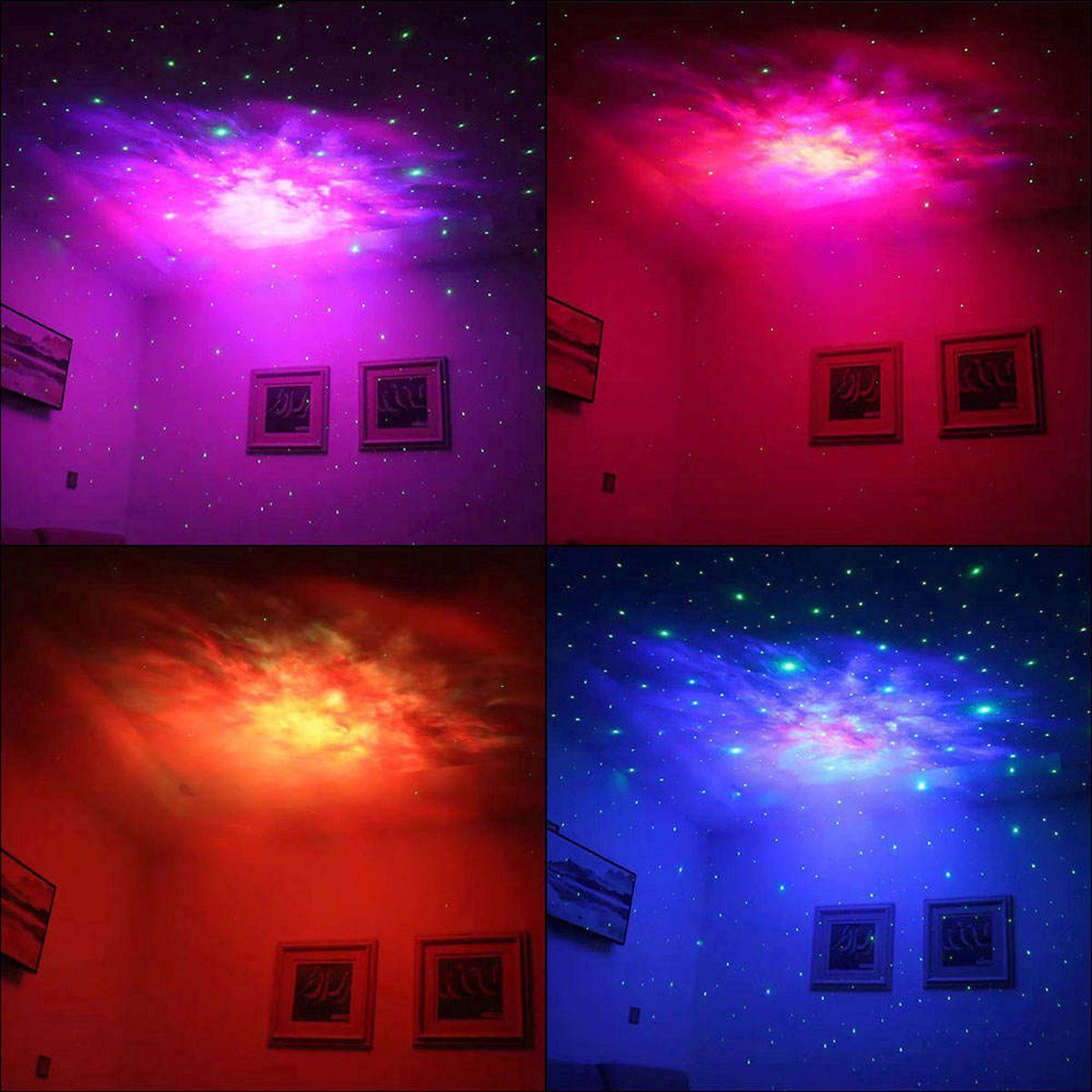 Die Projektion füllt ein ganzes Schlafzimmer