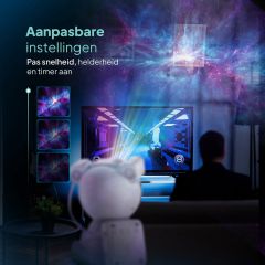 De instellingen van de maan astronaut projector worden aangepast