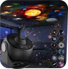 Schwarzer Planetarium Projektor mit seinen Filmscheiben