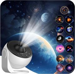 Planetarium Projektor mit allen Filmscheiben um ihn herum