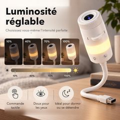 Les quatre niveaux de luminosité de la veilleuse