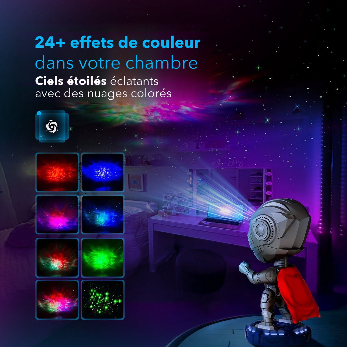 Les 24 effets de couleur du projecteur Warrior